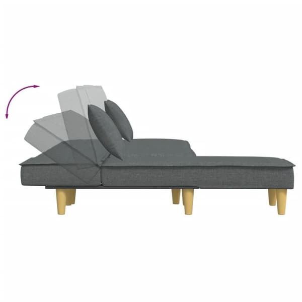 vidaXL L-formet sovesofa 255x140x70 cm stof mørkegrå