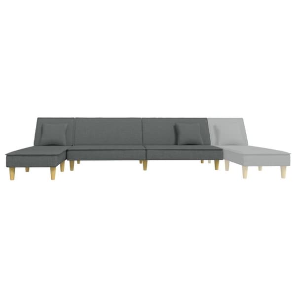 vidaXL L-formet sovesofa 255x140x70 cm stof mørkegrå