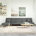 Miniatyrbillede 2 af 11: vidaXL L-formet sovesofa 255x140x70 cm stof mørkegrå