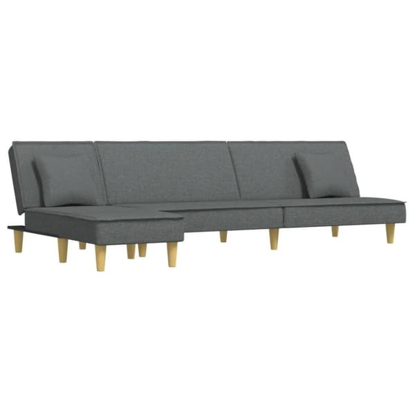 vidaXL L-formet sovesofa 255x140x70 cm stof mørkegrå