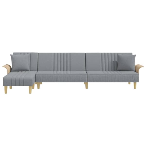 vidaXL L-formet sovesofa 279x140x70 cm velour lysegrå