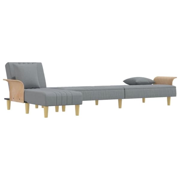 vidaXL L-formet sovesofa 279x140x70 cm velour lysegrå