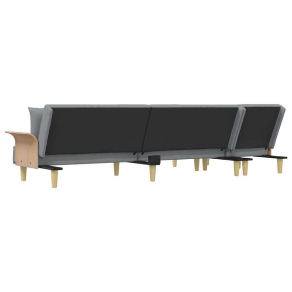 vidaXL L-formet sovesofa 279x140x70 cm velour lysegrå