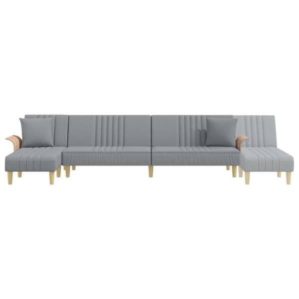 vidaXL L-formet sovesofa 279x140x70 cm velour lysegrå