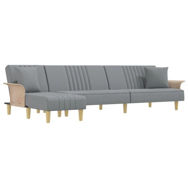 vidaXL L-formet sovesofa 279x140x70 cm velour lysegrå