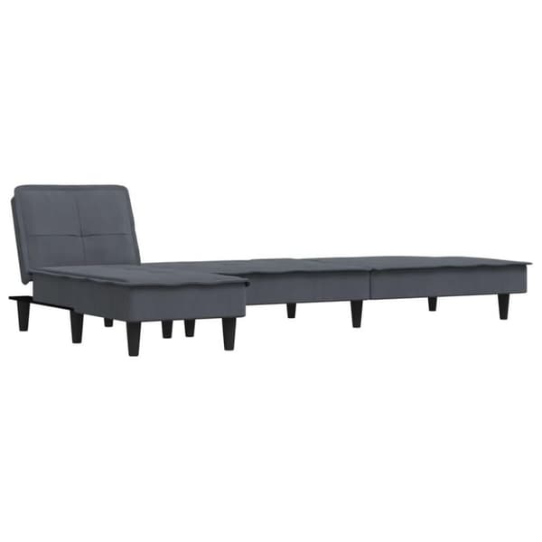 vidaXL L-formet sovesofa 255x140x70 cm velour mørkegrå