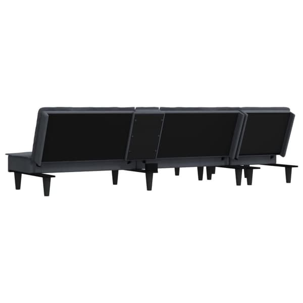 vidaXL L-formet sovesofa 255x140x70 cm velour mørkegrå