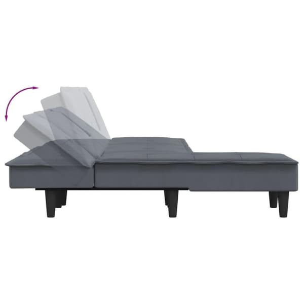 vidaXL L-formet sovesofa 255x140x70 cm velour mørkegrå