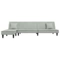 Miniatyrbillede 3 af 11: vidaXL L-formet sovesofa 255x140x70 cm velour lysegrå