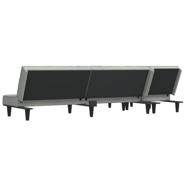 vidaXL L-formet sovesofa 255x140x70 cm velour lysegrå