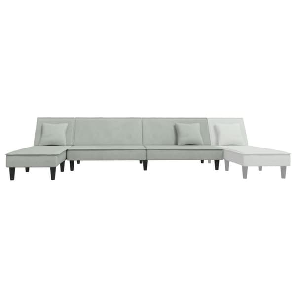 vidaXL L-formet sovesofa 255x140x70 cm velour lysegrå