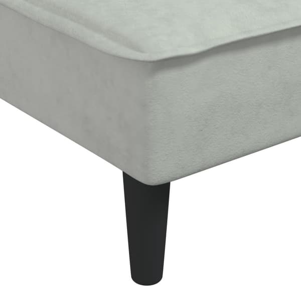 vidaXL L-formet sovesofa 255x140x70 cm velour lysegrå