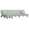 Miniatyrbillede 1 af 11: vidaXL L-formet sovesofa 255x140x70 cm velour lysegrå
