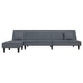 Miniatyrbillede 3 af 11: vidaXL L-formet sovesofa 255x140x70 cm velour mørkegrå