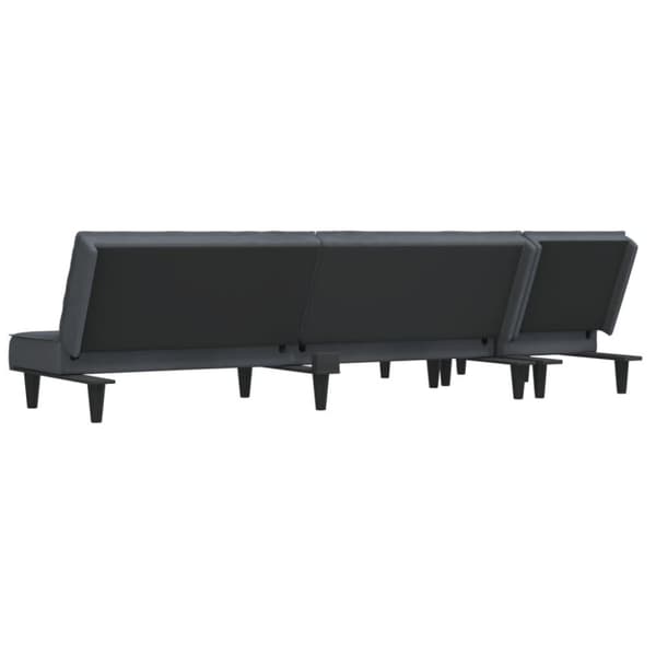vidaXL L-formet sovesofa 255x140x70 cm velour mørkegrå