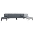 Miniatyrbillede 7 af 11: vidaXL L-formet sovesofa 255x140x70 cm velour mørkegrå