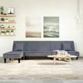 Miniatyrbillede 2 af 11: vidaXL L-formet sovesofa 255x140x70 cm velour mørkegrå