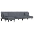 Miniatyrbillede 1 af 11: vidaXL L-formet sovesofa 255x140x70 cm velour mørkegrå