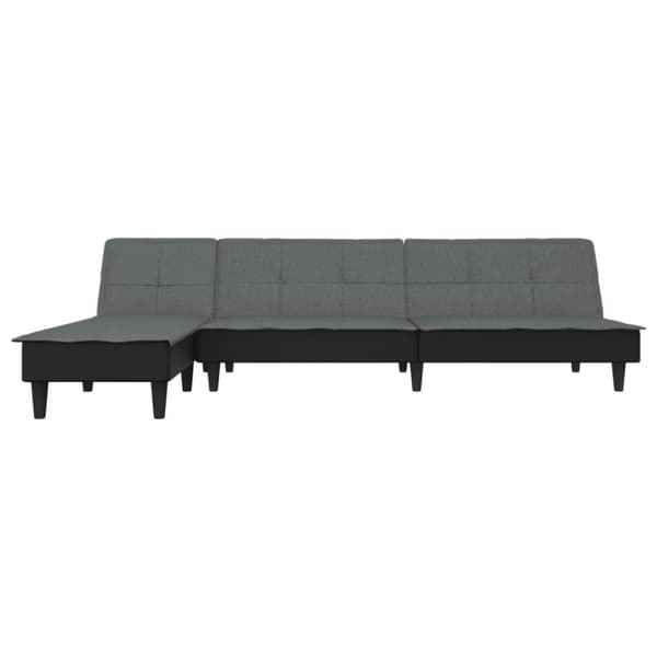 vidaXL L-formet sovesofa 255x140x70 cm stof mørkegrå