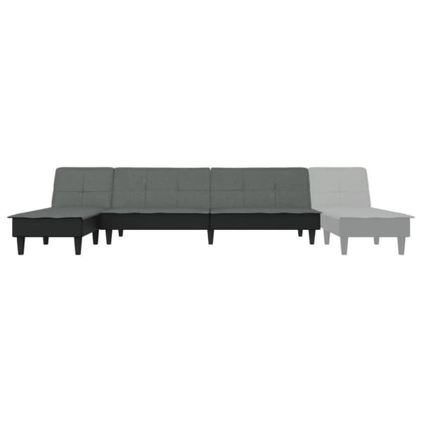 vidaXL L-formet sovesofa 255x140x70 cm stof mørkegrå