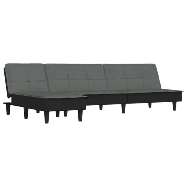 vidaXL L-formet sovesofa 255x140x70 cm stof mørkegrå