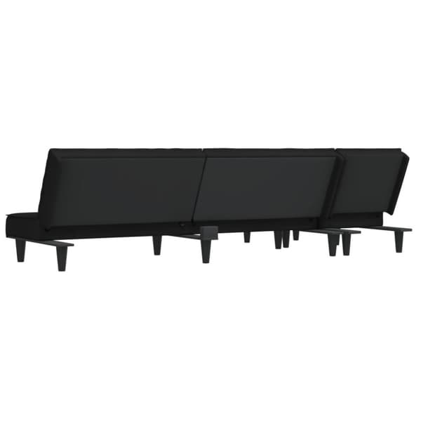 vidaXL L-formet sovesofa 255x140x70 cm velour sort