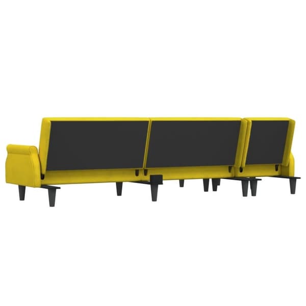 vidaXL L-formad bäddsoffa gul 271x140x70 cm sammet
