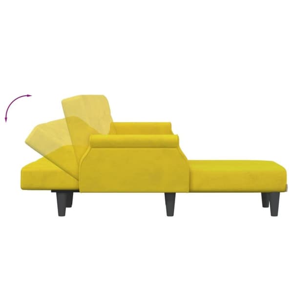 vidaXL L-formad bäddsoffa gul 271x140x70 cm sammet
