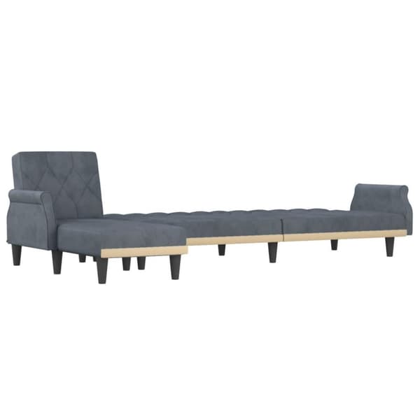 vidaXL L-formad soffa mörkgrå 271x140x70 cm sammet