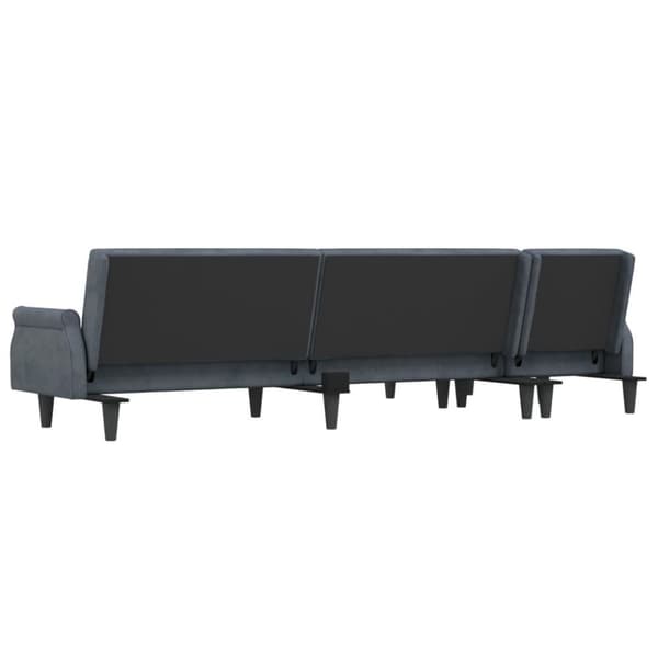 vidaXL L-formad soffa mörkgrå 271x140x70 cm sammet