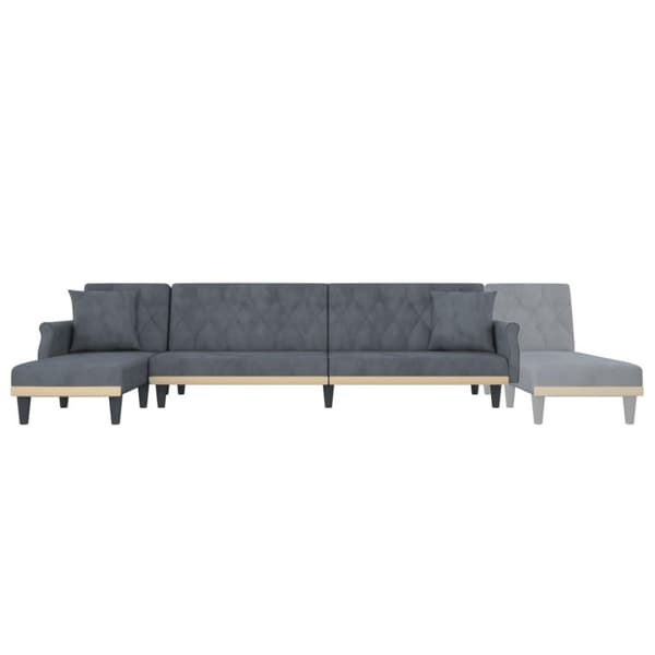 vidaXL L-formad soffa mörkgrå 271x140x70 cm sammet