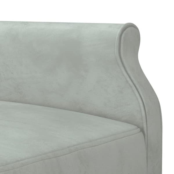 vidaXL L-formad bäddsoffa ljusgrå 271x140x70 cm sammet