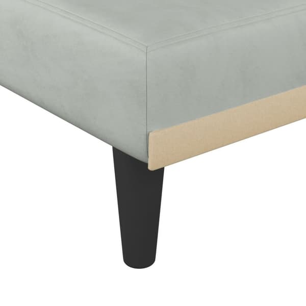 vidaXL L-formad bäddsoffa ljusgrå 271x140x70 cm sammet