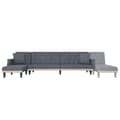 Miniatyrbillede 7 af 11: vidaXL L-formet sovesofa 271x140x70 cm velour mørkegrå