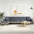 Miniatyrbillede 2 af 11: vidaXL L-formet sovesofa 271x140x70 cm velour mørkegrå