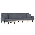 Miniatyrbillede 1 af 11: vidaXL L-formet sovesofa 271x140x70 cm velour mørkegrå