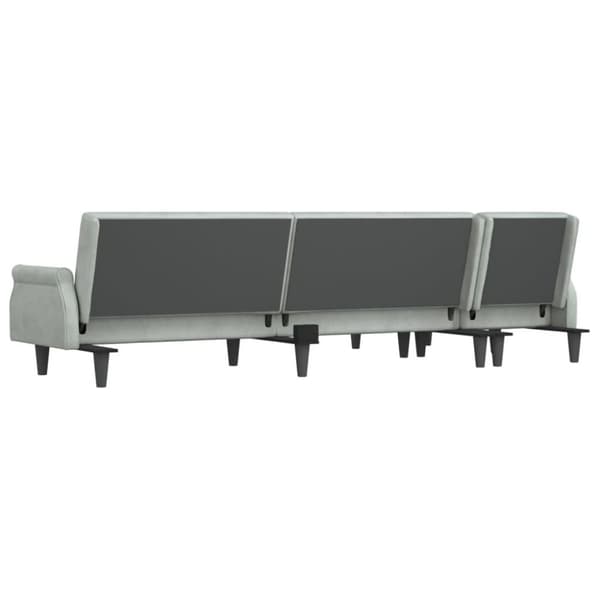 vidaXL L-formet sovesofa 271x140x70 cm velour lysegrå
