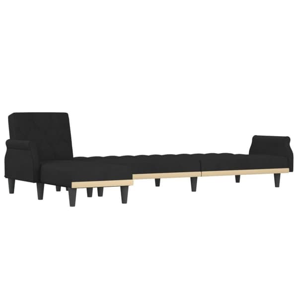 vidaXL L-formad soffa svart 271x140x70 cm sammet
