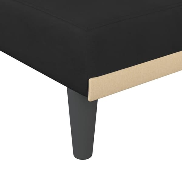 vidaXL L-formad soffa svart 271x140x70 cm sammet