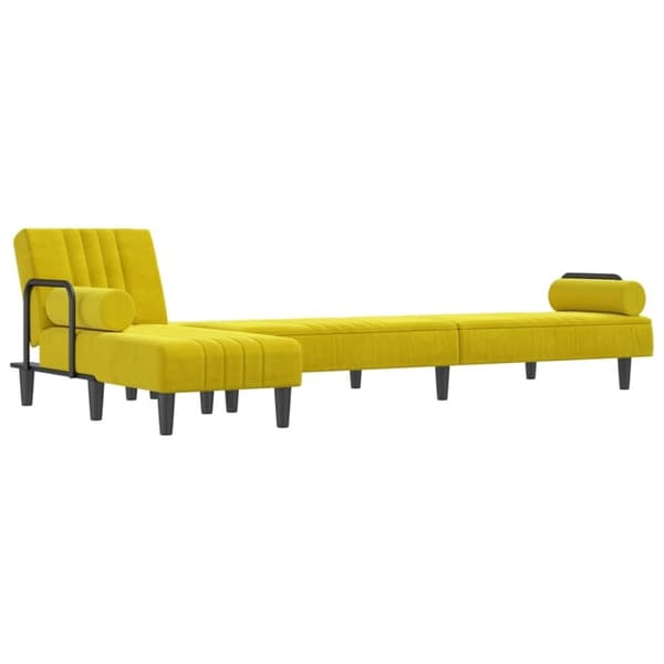 vidaXL L-formad bäddsoffa gul 260x140x70 cm sammet