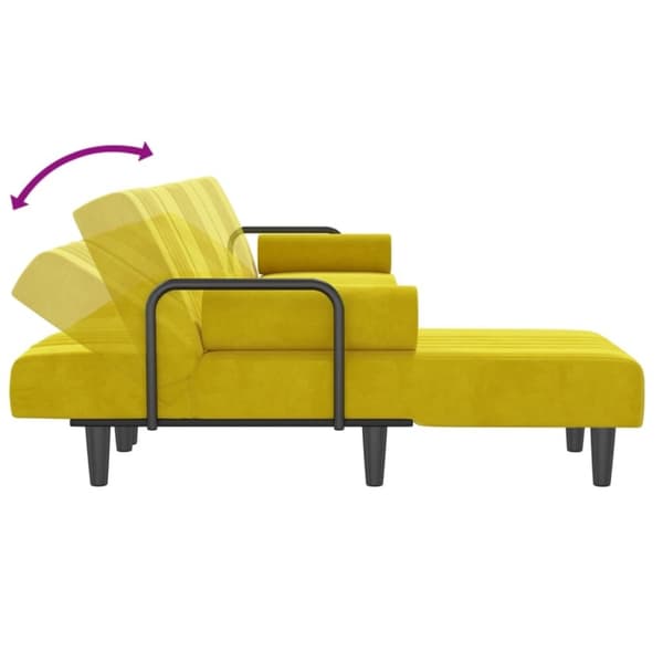 vidaXL L-formad bäddsoffa gul 260x140x70 cm sammet
