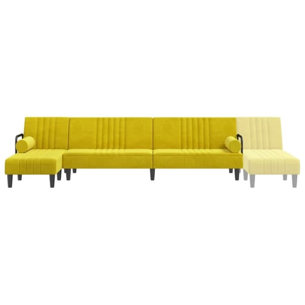 vidaXL L-formad bäddsoffa gul 260x140x70 cm sammet
