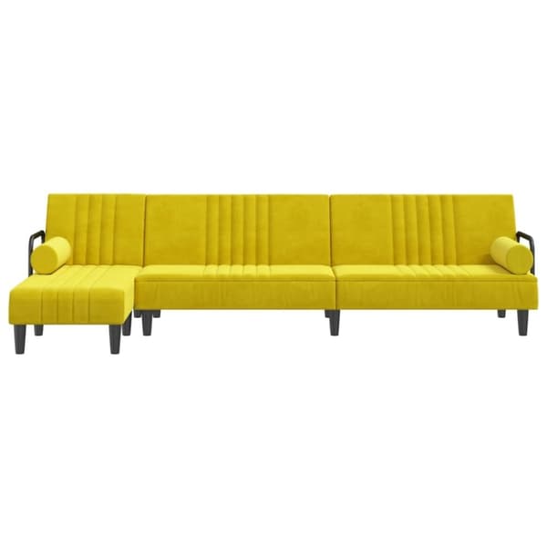 vidaXL L-formad bäddsoffa gul 260x140x70 cm sammet