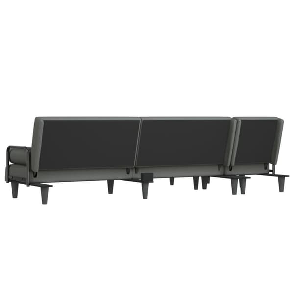 vidaXL L-formad bäddsoffa mörkgrå 260x140x70 cm tyg