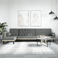 Miniatyrbild 11 av 11: vidaXL L-formad bäddsoffa mörkgrå 260x140x70 cm tyg
