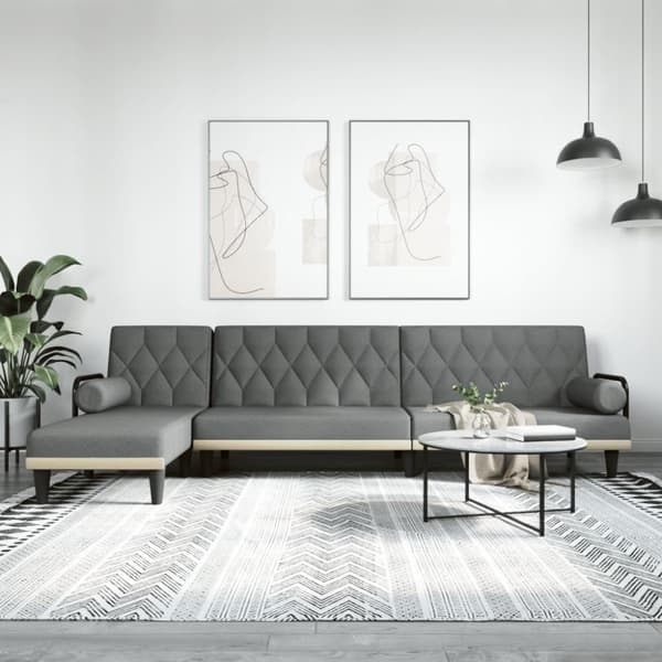 vidaXL L-formet sovesofa 260x140x70 cm stof mørkegrå