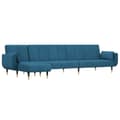 Miniatyrbillede 1 af 11: vidaXL L-formet sovesofa 275x140x70 cm velour blå