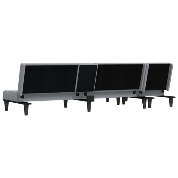 vidaXL L-formet sovesofa 255x140x70 cm stof lysegrå