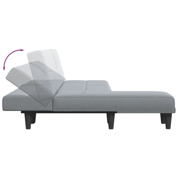 vidaXL L-formet sovesofa 255x140x70 cm stof lysegrå