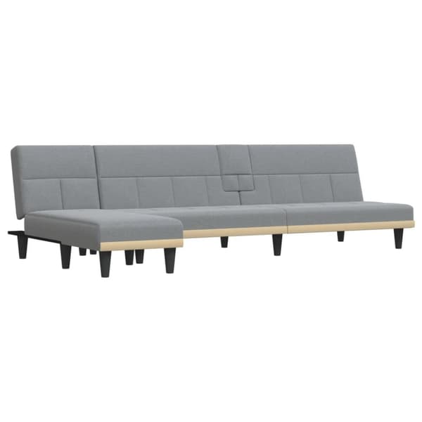 vidaXL L-formet sovesofa 255x140x70 cm stof lysegrå